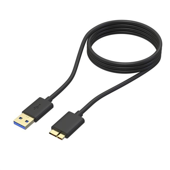 Cablu USB 3.0 - Phonillico - Tată A la Micro B - 1m - Compatibil Hard Disk-uri Externe