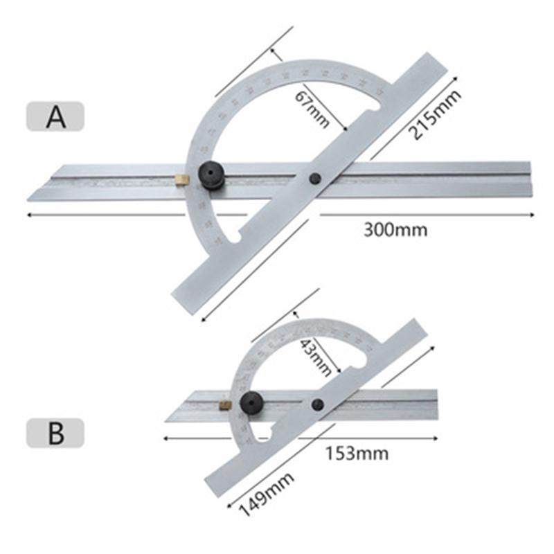 Justerbart vinkelmått i rostfritt stål 10-170 ° Vinkelmätare Verktyg Måttband i rostfritt stål Mätverktyg