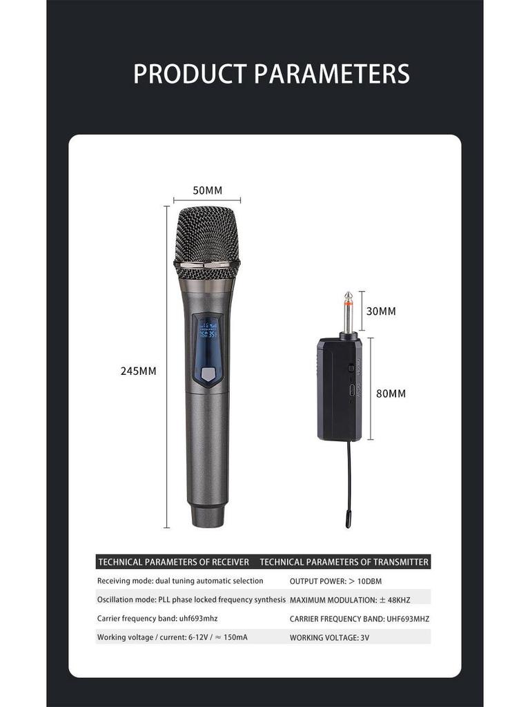 108 Wireless Handheld Microphone Set for Family Singing, Outdoor Broadcasts, and Conferences