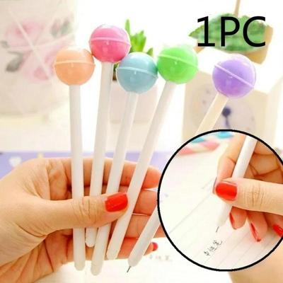 1 Peça Cor Doce Novidade NOVO Presente Doce Decorado Escola Escritório Estilo Coreano Papelaria Caneta Pirulito Canetas de Tinta Gel
