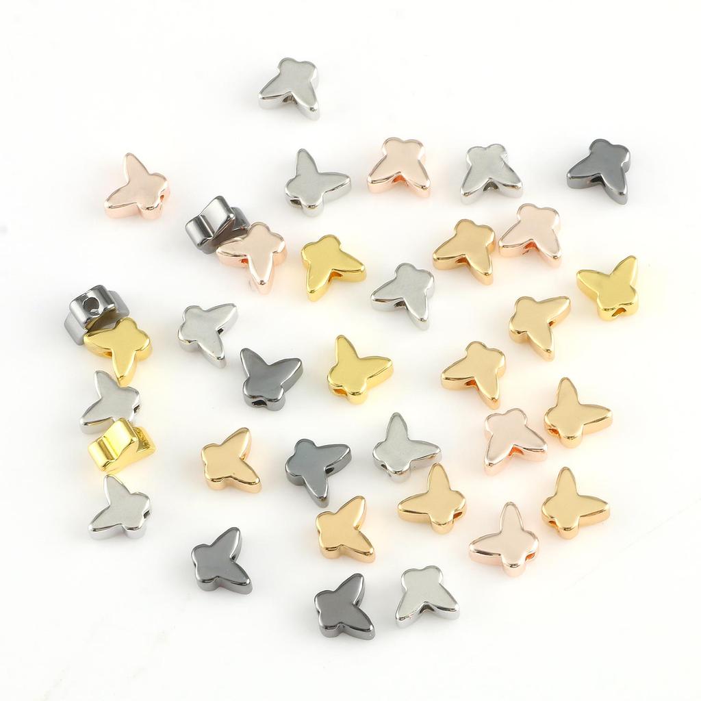 10pcs Copper Beads Charms Cross Heart Star Moon Beads Plated Crafts Color Retention Beads for Jewelry Making Diy Bracelet Necklace