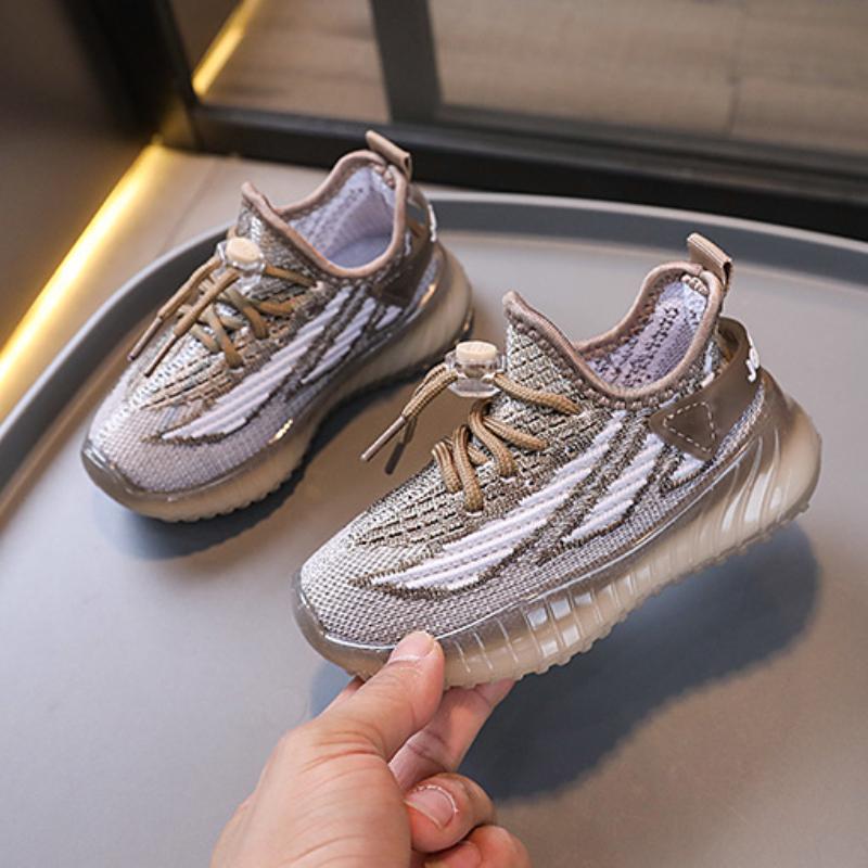 Spring and Autumn Children's Ultra-light Soft-soled Comfortable Boys and Girls Fashion Breathable Flying Knit Sports Shoes