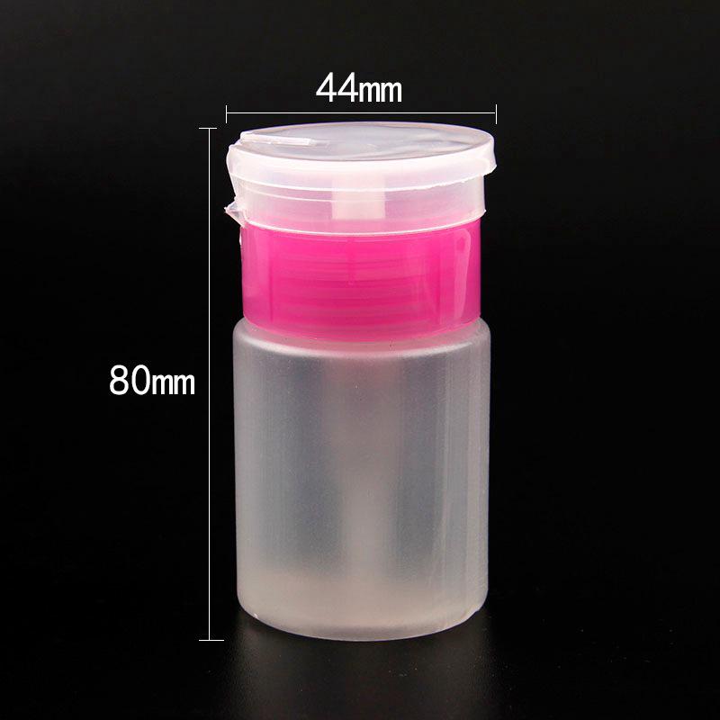 60ML Rose Red Edge Nail Art Press Bottle with Lockable Cap for Polish Remover and Alcohol