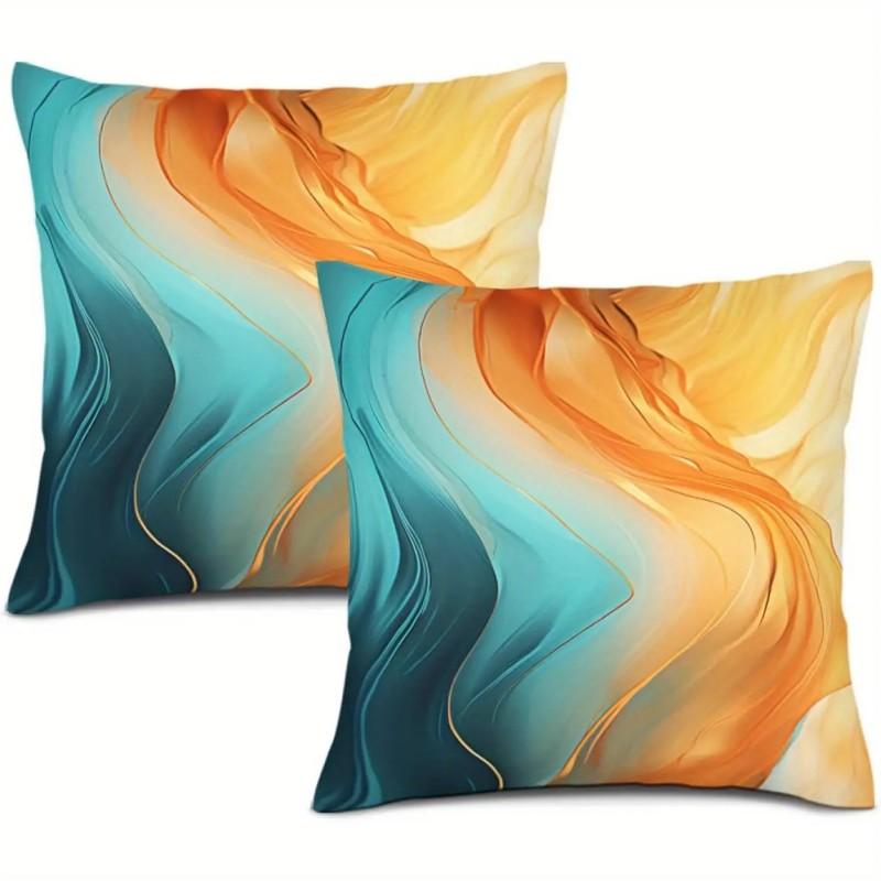 Rainbow Color Luxury Cushion Cover Pillowcase Ultra Soft Skin Friendly Fabric Cloud Like Comfort Concealed Zipper 10290₽