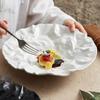 Folding deep plate, dishes, Japanese tableware, western-style salad, household ceramic high-grade tableware.