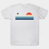 Asian Size Men Print T-shirt Minimalist, Geometric Retro Ocean Sunrise Ii No-Cut Heat Transfer Print Cotton Tshirt