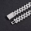 Fashion Hip Hop Jewelry 16mm Wide Iced Out Round and Baguette Zircon Strips Miami Cuban Link Chain Bracelet for Men
