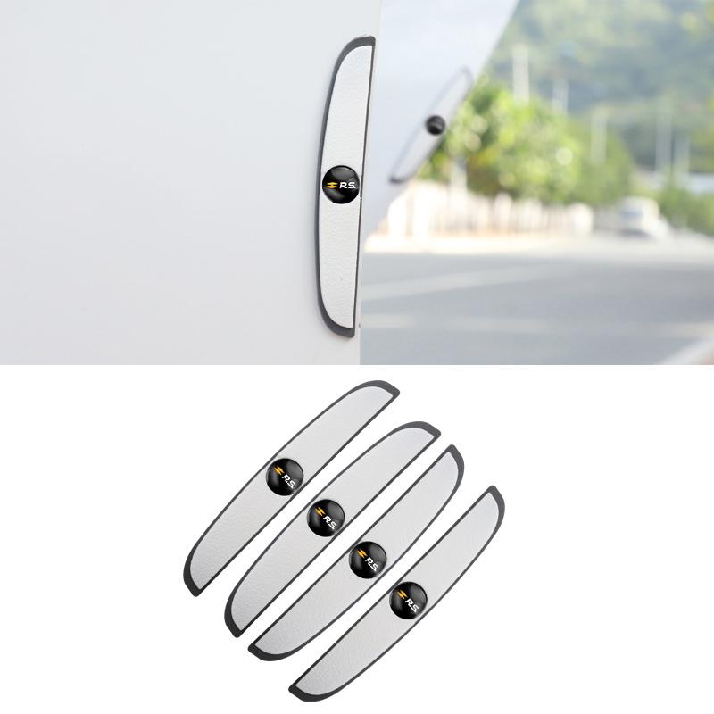 4Pcs Rubber Anti-Collision Strip Car Door Rearview Mirror R Protector Stickers For Renault RS Clio Megane 2 3 Captur Trafic Twingo