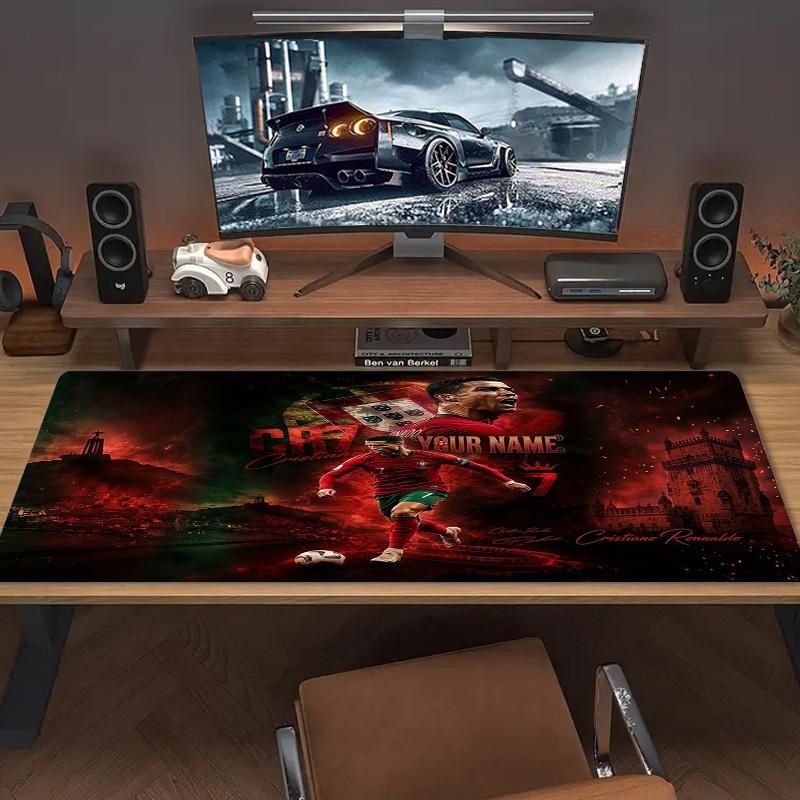 Cr7 Custom Name Large Size Mouse Pad Large Gaming Table Cushion Nonslip Laptop Tablet Big Mousepad Xxl Mat Mini Pc Playmat With Lock Edge Custom Name 