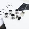 8-Piece Black Baked Paint Cufflinks & Tuxedo Studs Set for French Shirts