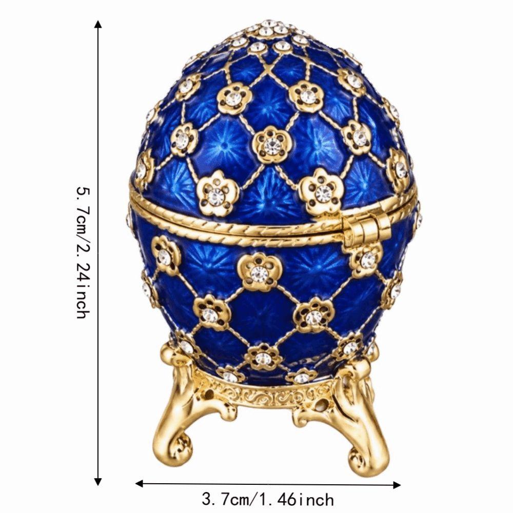Zinc Alloy Enamel Jewelry Box Hinged Lid Hinged Jewelry Box Egg Trinket Box Jewelry Storage