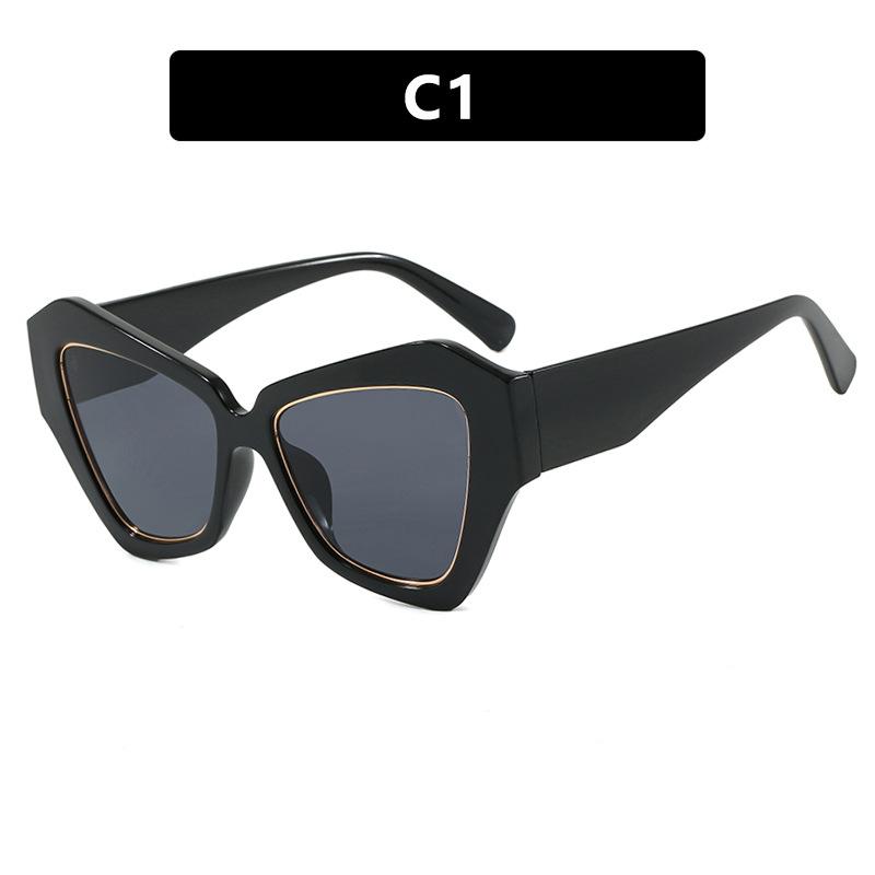 Polygonal cat eye sunglasses fashion big frame European and American personality trendy sunglasses street shots ins high-end sunglasses pictured