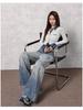 Autumn Gradient Retro Women's High Waist Wide-Leg Jeans - Hong Kong Style, Floor-Length Pants