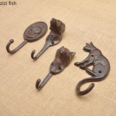 Iron Animal Hooks Cast Iron Wall Hangings Coat Hat Hooks Wall Decoration Decorative Hook Shelf Key Hooks Hanger Home Accessories