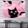 Charming Black Cat Tapestry- Whimsical Wall Hanging For Home Decor, Perfect Gift For Those Who Love Cute And Adorable Designs
