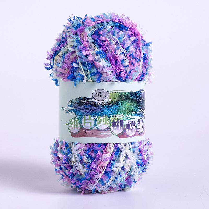 

1 моток пряжи для вязания крючком 160 м шарф шапка свитер DIY фантазийная смесовая цветная пряжа-бабочка бумажная пряжа 50 г/моток радуга