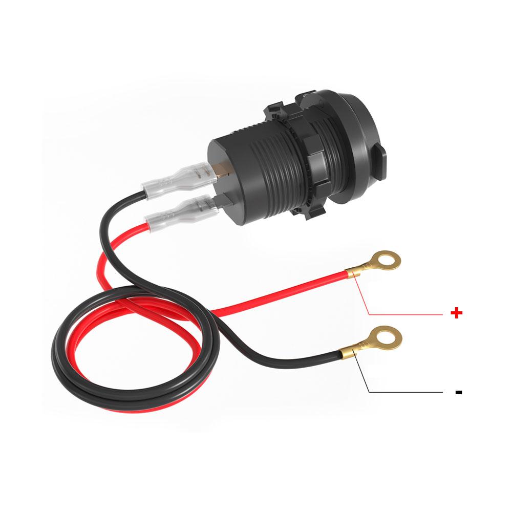 Car Charger Cigarette Lighter Socket Dual Port USB Type-C Port Charging Power Outlet Car Socket with LED Voltmeter Charger