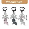 Flocking Animal Cartoon Keychain 3D Cat Shape Key Chain Fashionable Bowknot Pendant Phone Decorations for Women and Girl