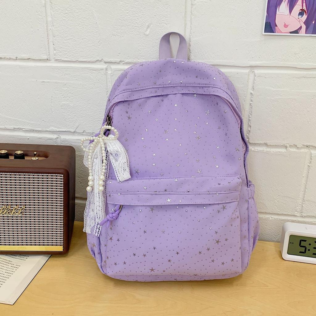 Schoolbag Star Schoolbag Female Cute High School Student Lightweight Ins Wind Backpack Simple Middle School Student Travel Small Backpack