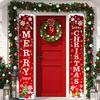 Merry Christmas Hanging Door Banner Santa Claus Snowman Couplet New Year Christmas Decorations For Home Xmas Gifts Navidad