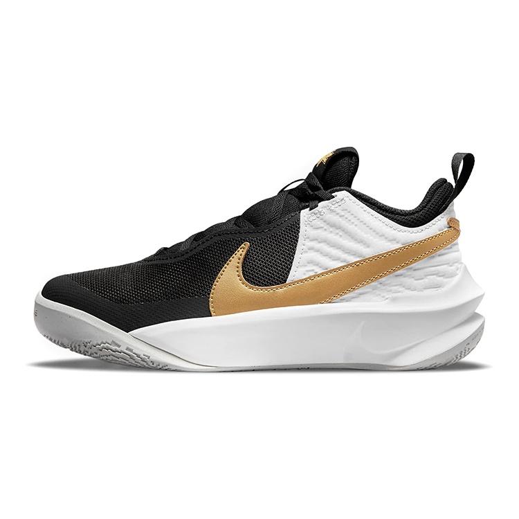 (GS) Nike Team Hustle D10 Black Metallic Gold Kids CW6735-002 EU 35.5