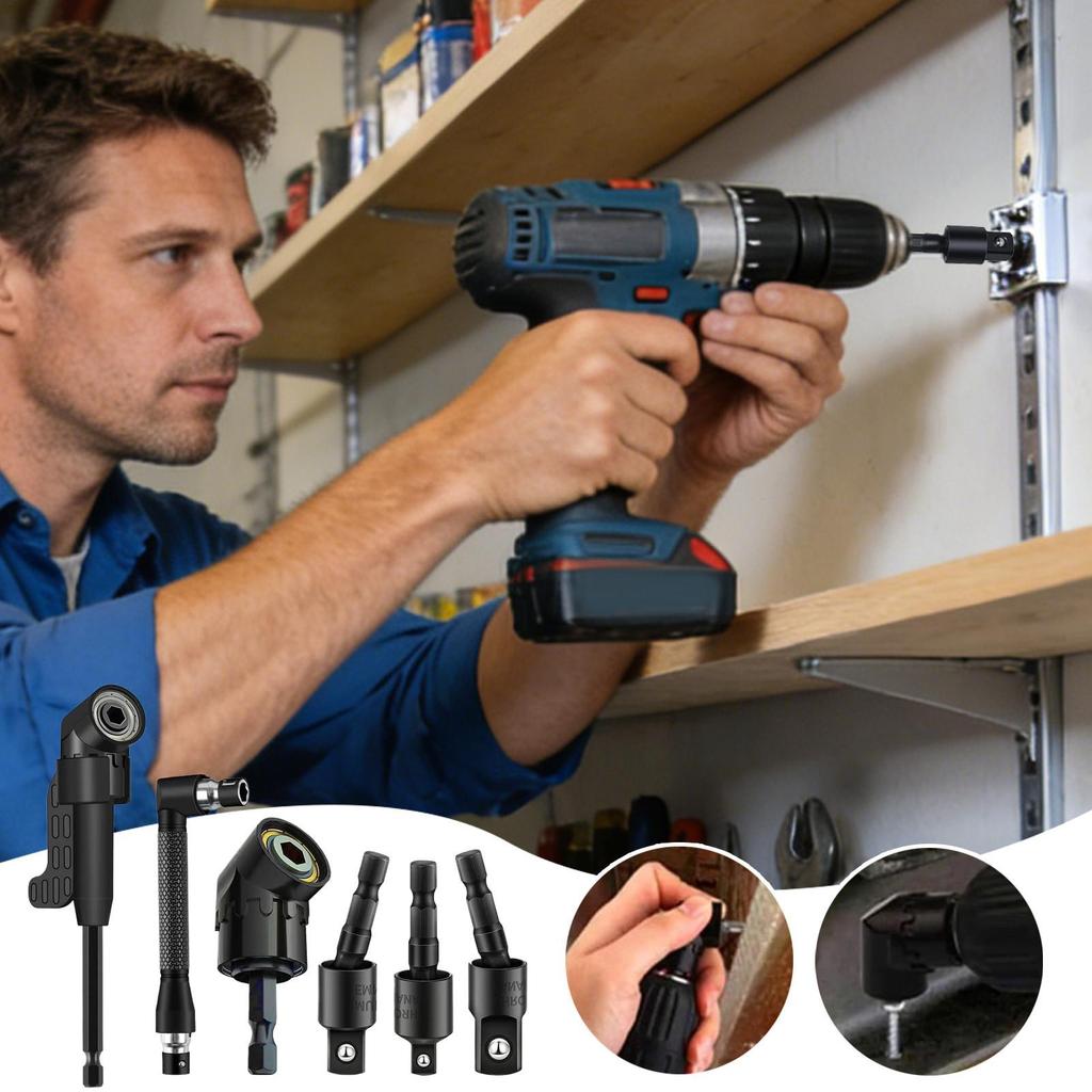 Flexible Drill Bit Extension Manual Right Angle Tool 6 Pieces Kit Flexible Screwdriver Extension For DIY Lovers Carpenters