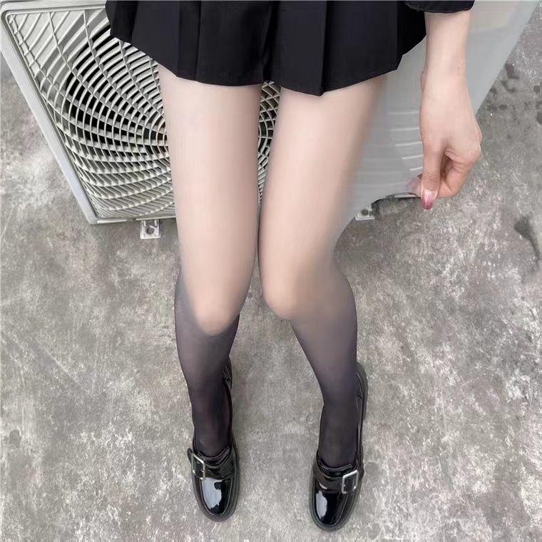 Gradient Color Stockings Niche Millennium Black Gray Japanese Style Colorful Ultra-thin Arbitrary Cut Pantyhose