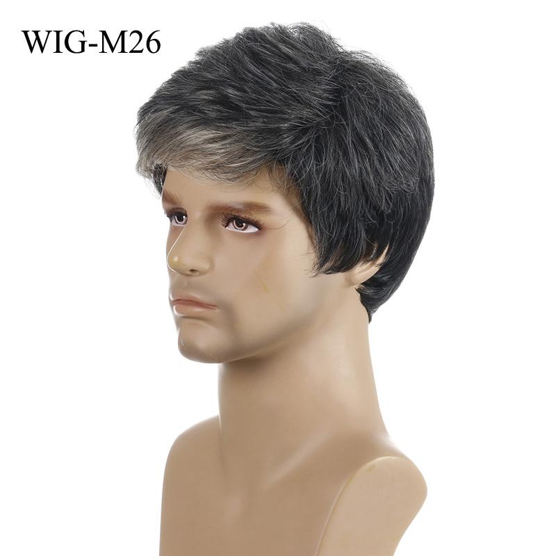 

Мужские парики из синтетического волокна, головной убор, модные короткие мужские парики