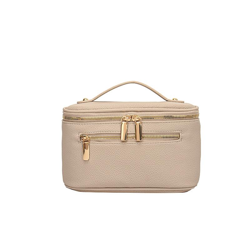 

Новая ручная косметичка Cross Border + большая вместительная косметичка однотонного цвета + простое и универсальное хранение из полиуретана 24x14x14cm хаки