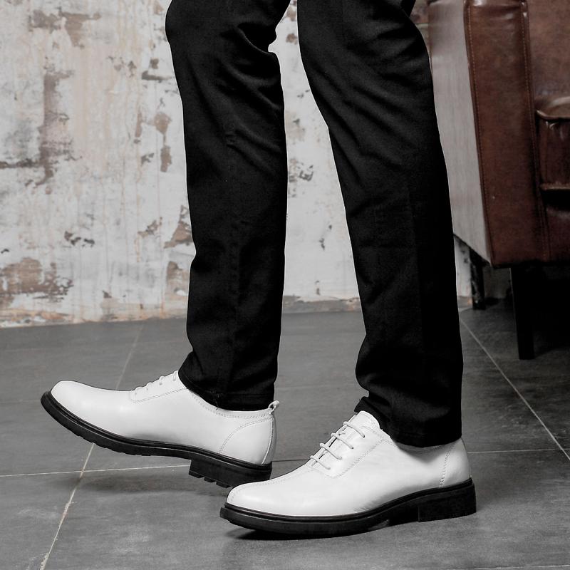 Men Genuine Leather Shoes Fashion Lace-Up Sneakers Real Leather Mens Italian Designer Flats Luxury Business Shoes
