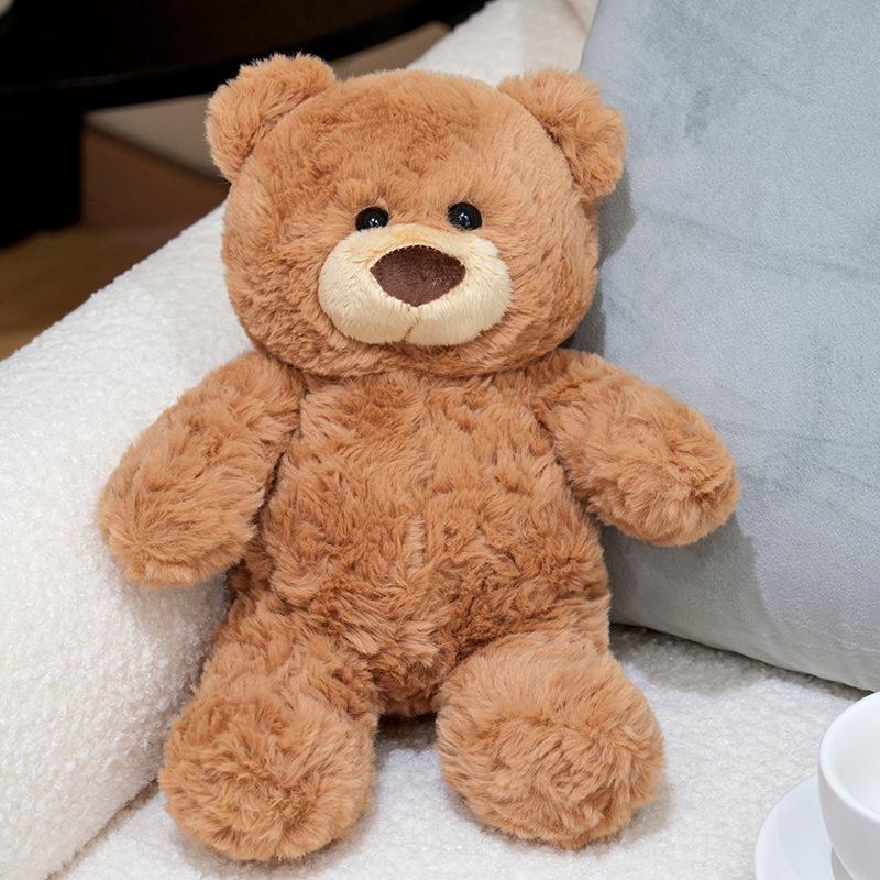 

Plush Teddy Bear Toy Doll Pillow Pp Cotton Filling Solid Color Gift Children коричневий