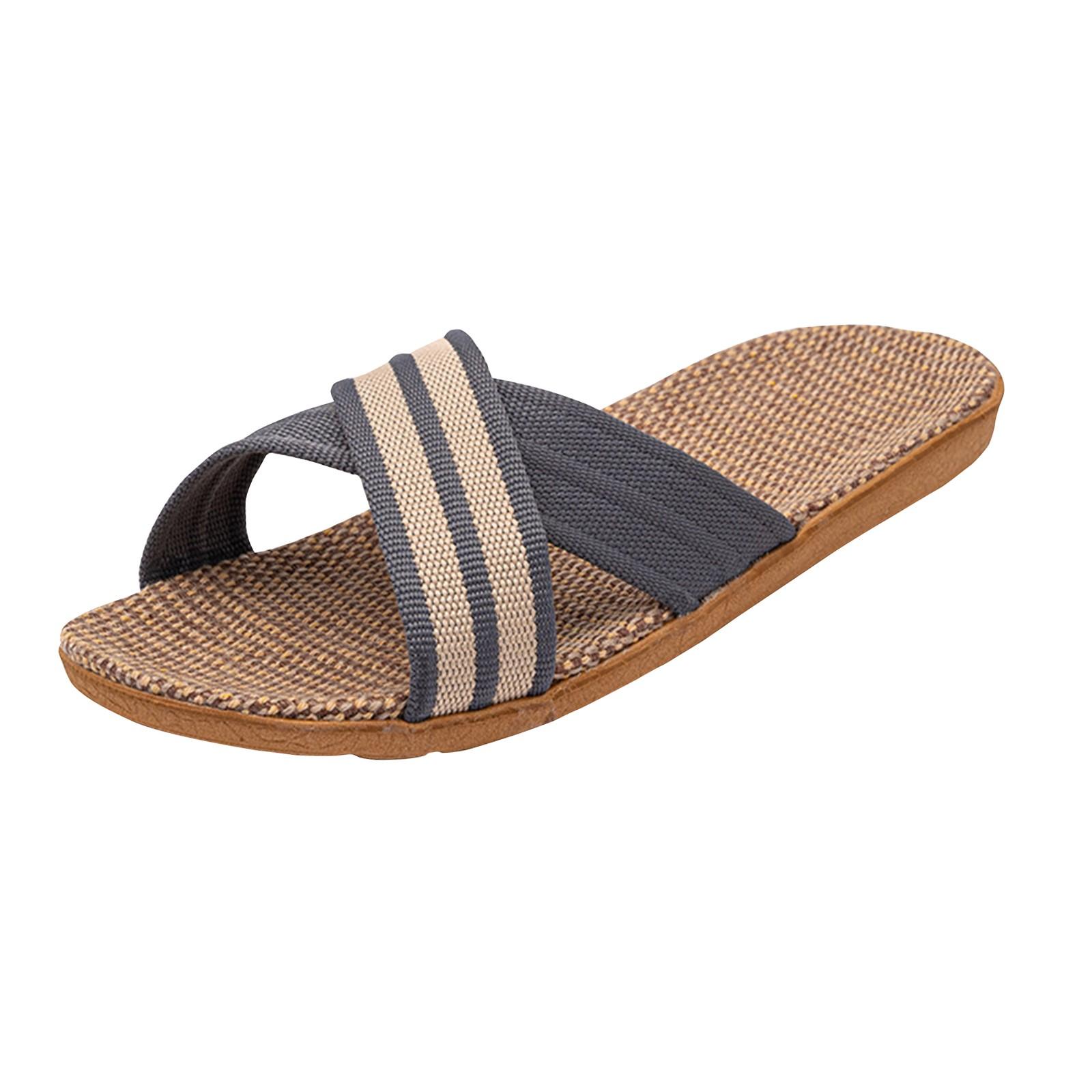 

Женские летние повседневные легкие льняные тапочки. Женские домашние дышащие домашние легкие тапочки на толстой подошве. 37-38