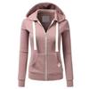 Women's Cross-Border Sports Hoodie Cardigan - Solid Color Hooded Jacket