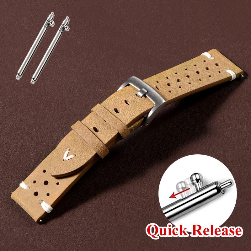 Curea de ceas din piele naturală, ceară uleioasă retro premium, 20 mm, 22 mm, respirabilă, cu cusături, din piele de vacă, pentru Omega, Seiko, brățară