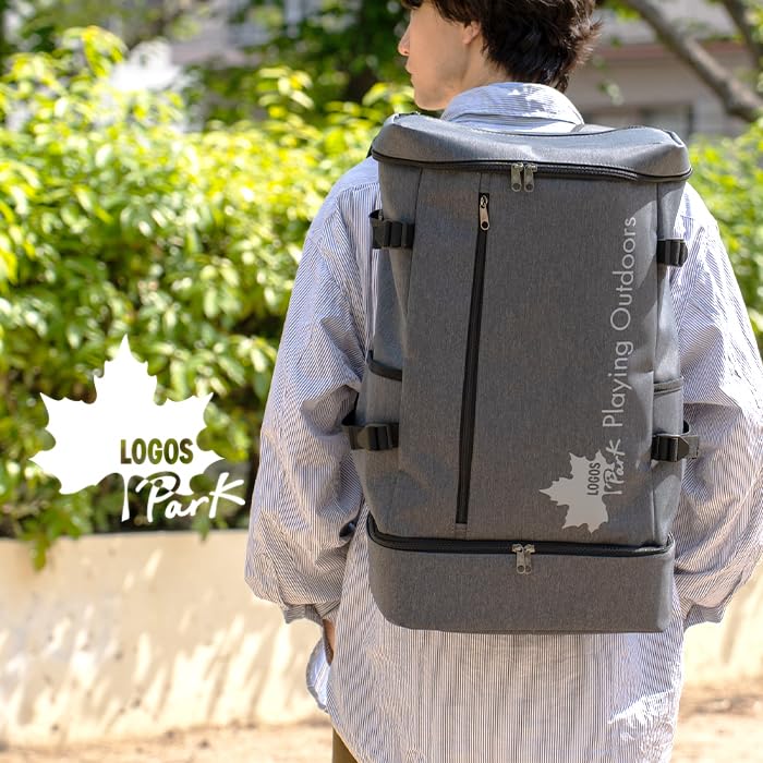 Logo Spark Backpack, Water-Repellent, Double-Layer, Black, Large