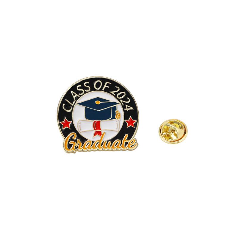 Original Graduation Season Brooch, Scholar Hat, High School Entrance Examination, English Alphabet Schoolbag Decoration, Zinc Dripping Oil