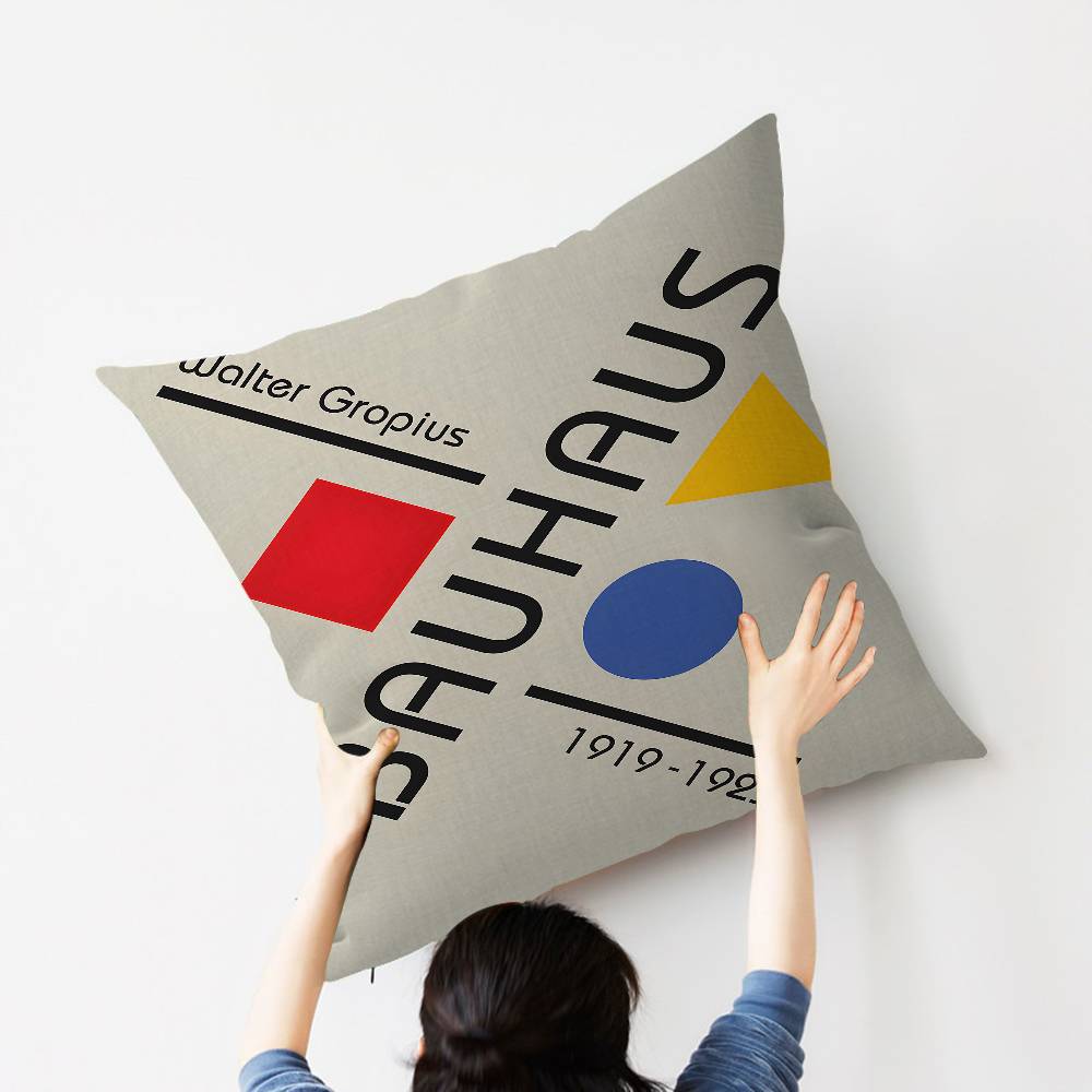 Abstract B-Bauhaus Geometry Cushion Cover Car Throw Pillow Case For Sofa Car Christmas Gift 40X40Cm 45X45Cm