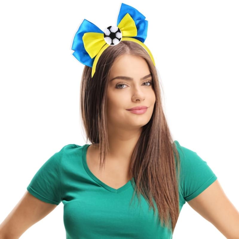 Teen Soccer Bowknot Shape Headbands Woman Student Cheerleading Game Gatherings Hairband Plastic Carnivals Hair Hoop