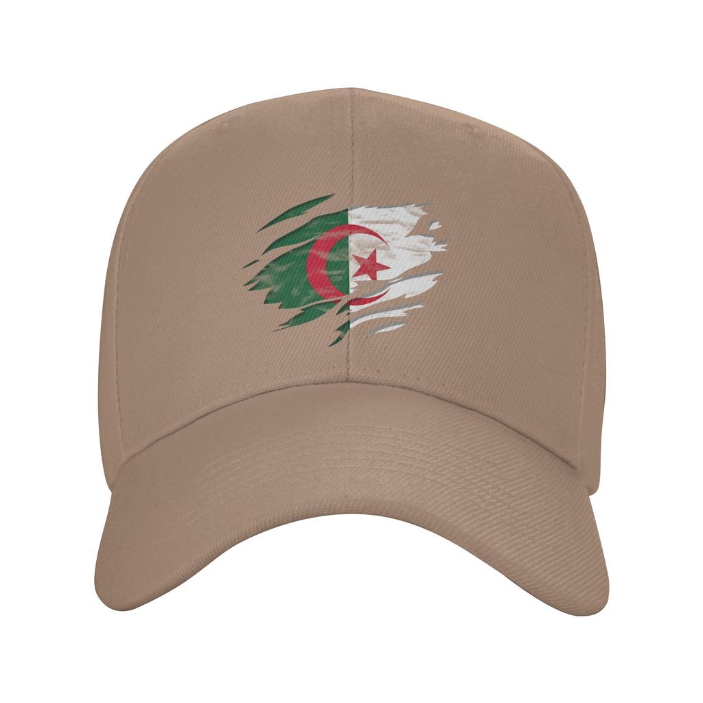 Summer Casual Baseball Cap Ripped Rip Open Algeria Flag Hiking Fishing Trucker Hat For Unisex Unisex SunProof Trendy Baseball Cap