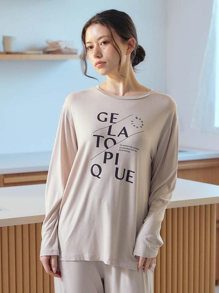 Gelato Pique Rayon Logo Long Free Size T-Shirt (PWCT251233) Women's,