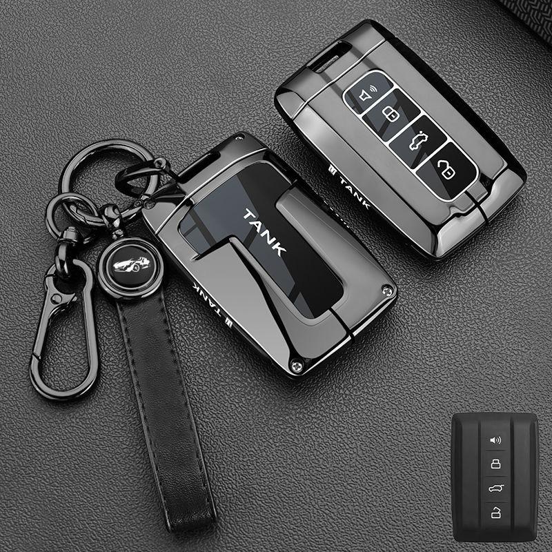 Zinc Alloy Car Key Case for TANK 300 500 Tank300 Tank500 for GWM WEY Great Wall Remote Cover Shell Keychain Holder Accessories
