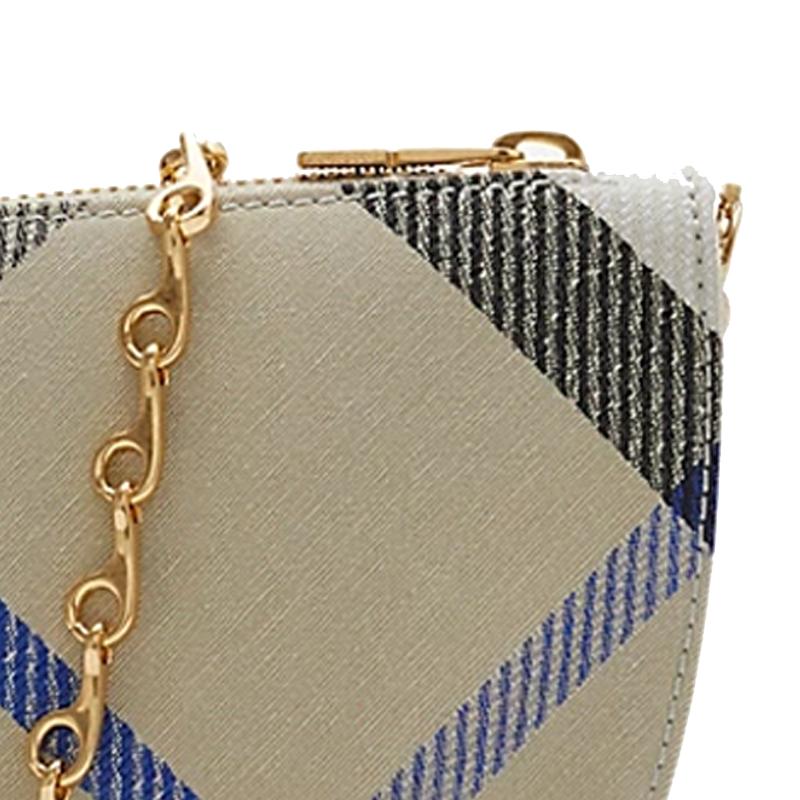 Burberry Schild Verstellbarer Ketten-Schultergurt Reißverschluss Polyester Baumwolle Mini Handtasche Umhängetasche Damen Handtaschen Moosgrün 80860121