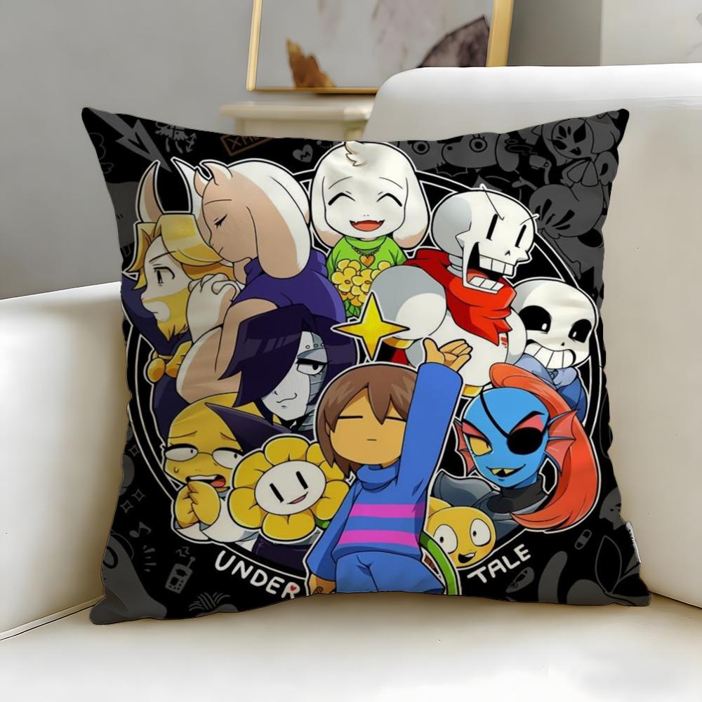 classic game Undertale Cushion Cover Soft  EasyWash Pillow Case  Versatile for Couch Bed Travel and Office