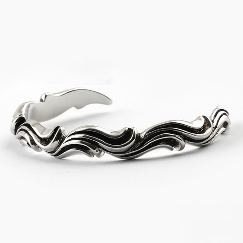 SHOVEOFF SVB-193 Rough Wave Men's Bangle Bracelet