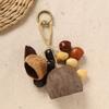 Sound Heal Natural Fruit Shell Keychain Handmade Bohemian Style Hand-Cranked Wind Chime Gift DIY Fruit Shell Wind Chime Ornament