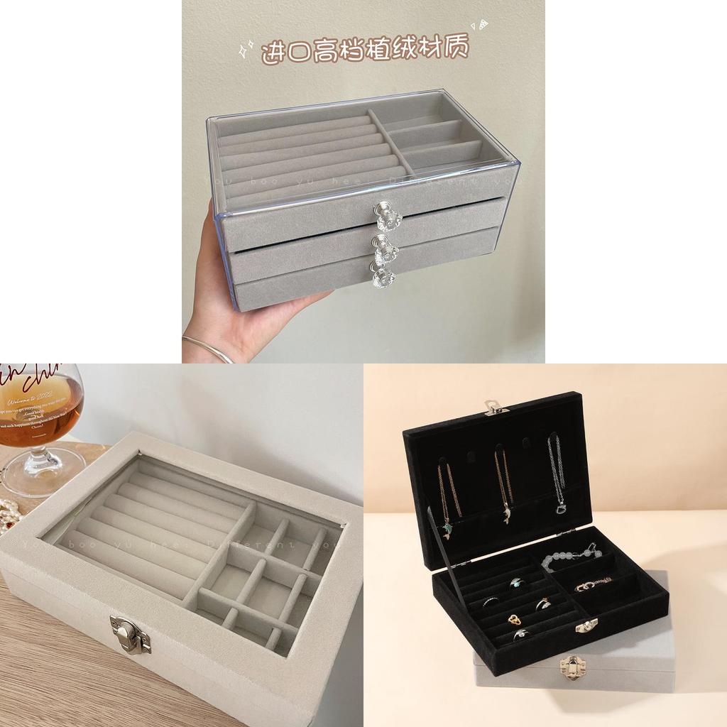 Jewelry Organizer Box With Lock For Necklace Earrings And Bracelets Home Storage Solution