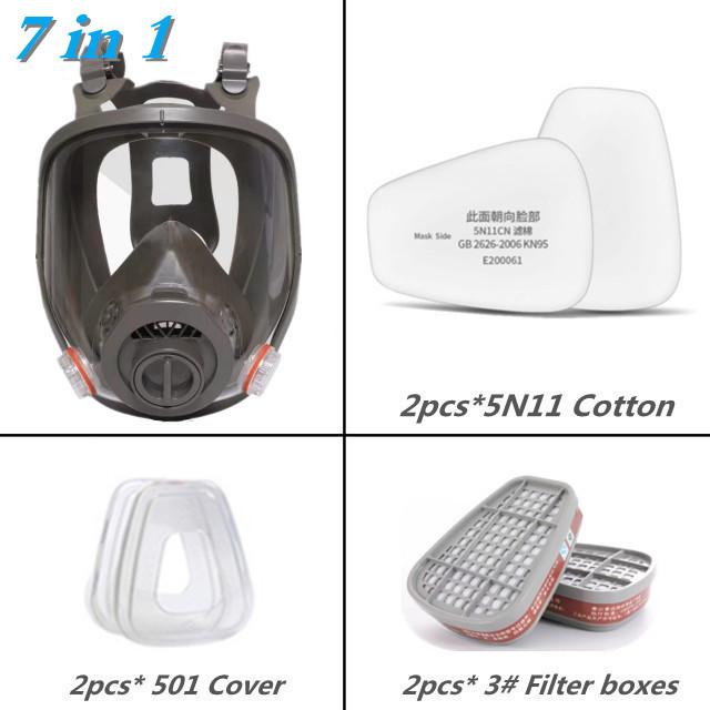 Three-port Multi-purpose 6800 Gas Mask Industrial Spraying Replaceable Filter Organic Vapor Welding Spray Paint Insecticide 7
