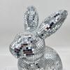 2025 New Easter Decoration Disco Rabbit Prop Silver Foam Animal Rabbit Ball Reflective Gift Mir D0O0