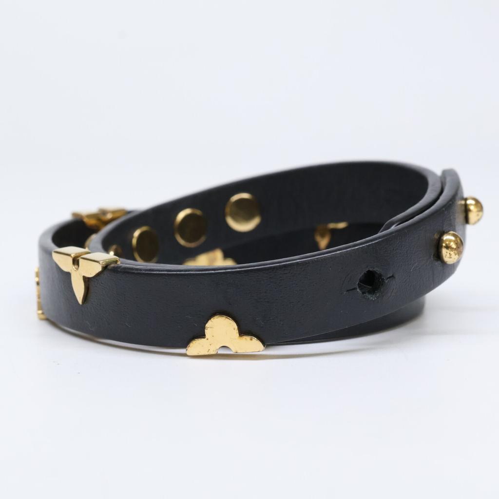 LOUIS VUITTON M6557 Brasserie Daily Monogram Bracelet 17 Black / goldUsed