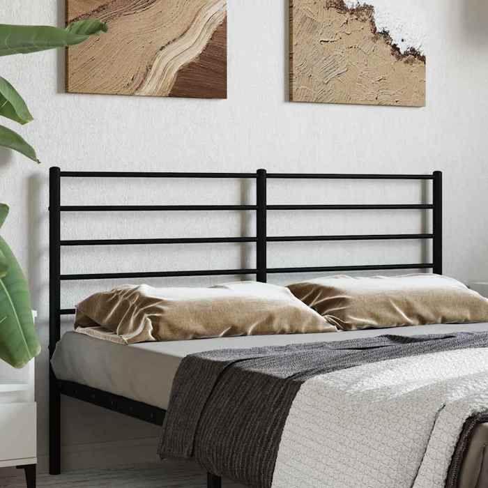 VidaXL Tête de lit métal noir 160 cm 352354